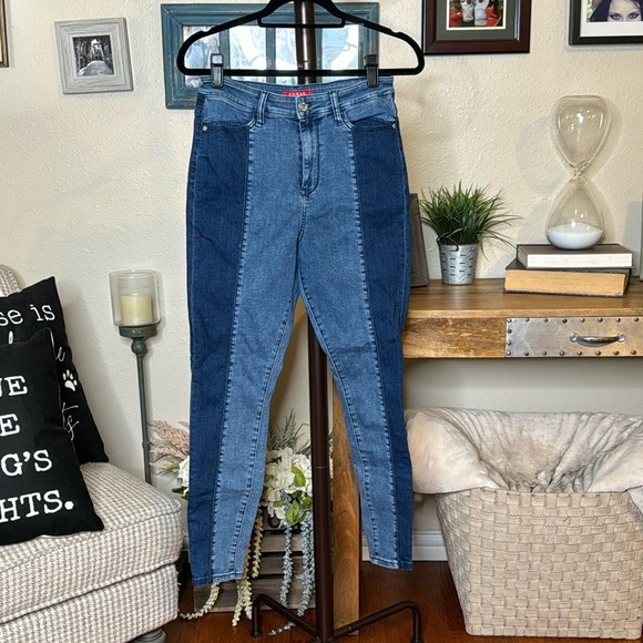 Guess | Vintage Two-Tone Colorblock High Waist Skinny Jeans Size 29 EUC 27 Long - Picture 2 of 14